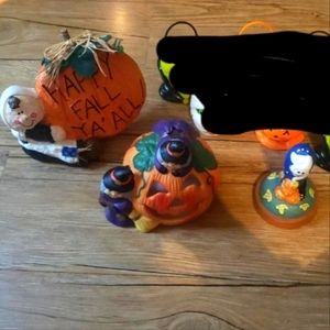 ❤️🩷❤️ Halloween fall decor bundle set candle holder cookie stamp press figurine